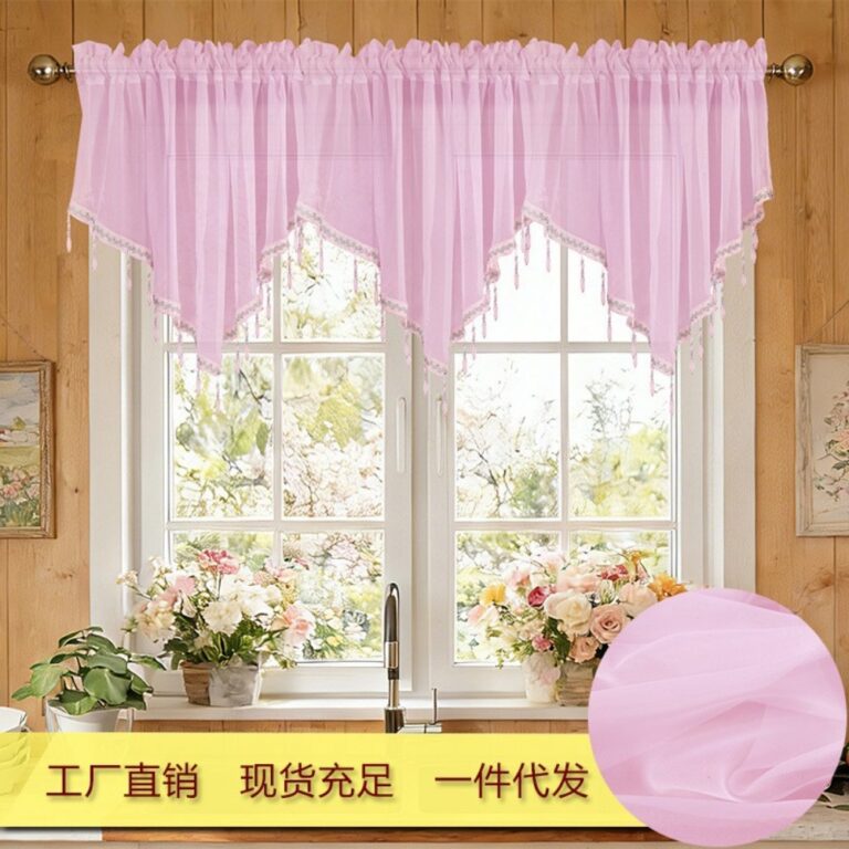 Sheer Curtain Triangle Valance Solid Color Curtain & Sheer
