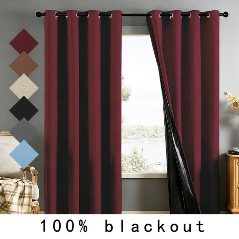 Blackout Curtain Chunyafang High-Blackout Multi-Color Black-Backed Indoor Grommet Curtain