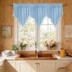 Sheer Curtain Triangle Valance Solid Color Curtain & Sheer
