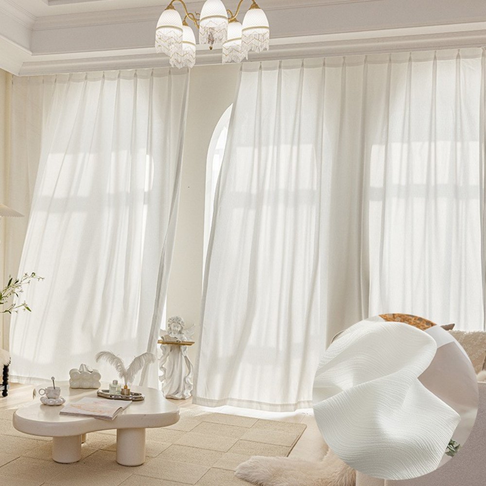 Sheer Curtain Light-Filtering Privacy Sheer White Curtain