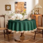 Jacquard Tablecloth PolyesterCotton Blend Jacquard Tassel Waterproof Tablecloth